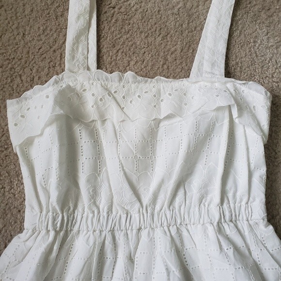 Madewell white Eyelet Tiered Midi sleeveless Dress - Picture 5 of 13